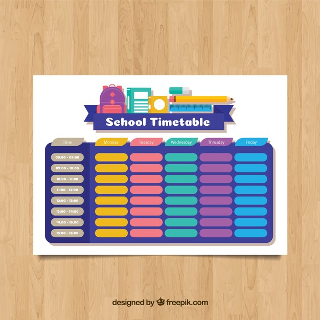 School timetable to organize