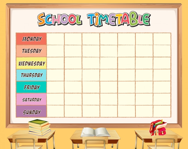 School timetable template