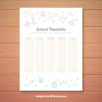 Free vector school timetable template