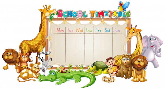 Free vector school timetable