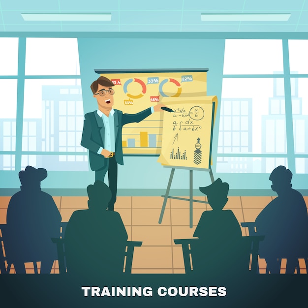 Free vector school training courses poster