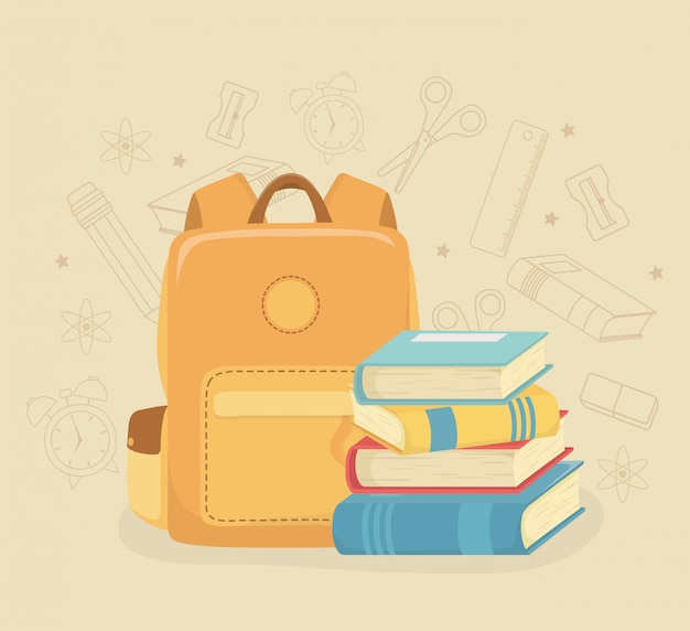 Schoolbag and supplies back to school