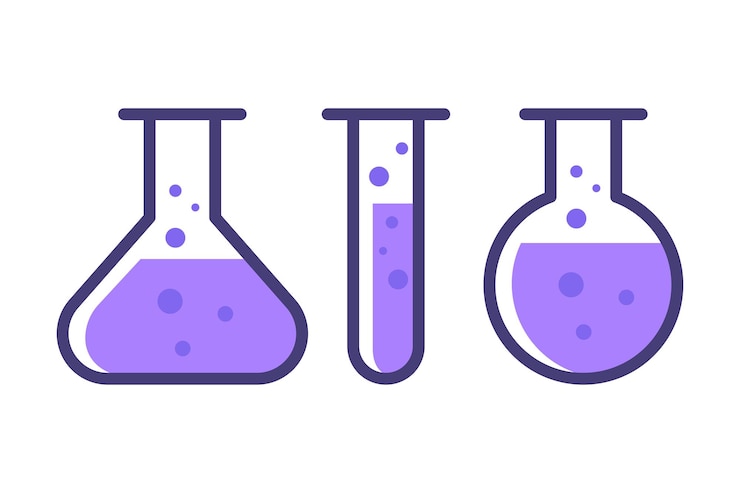 Free Vector science beakers purple abstract style