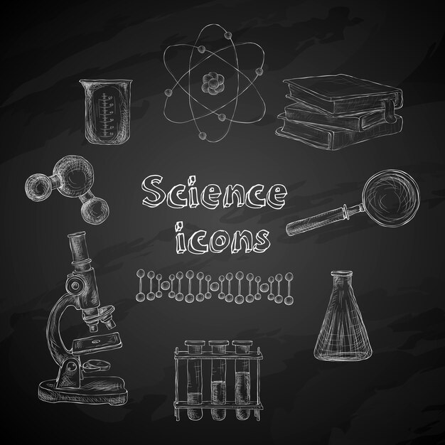 Science chalkboard elements