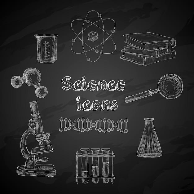 Science chalkboard elements