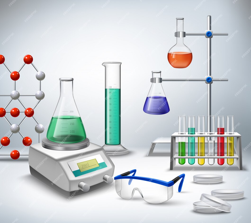 Free Vector | Science chemical and medical research equipment