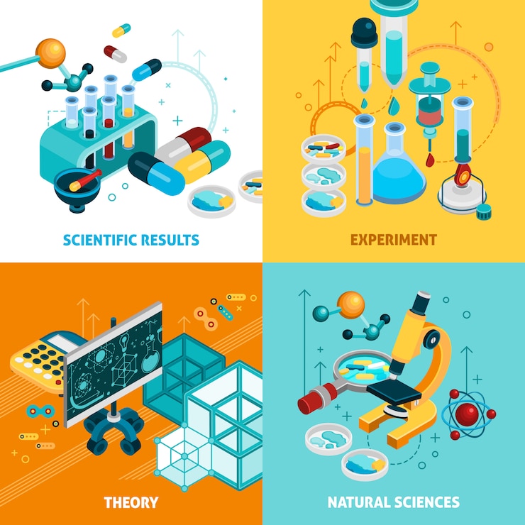 Free Vector science concept icons set 