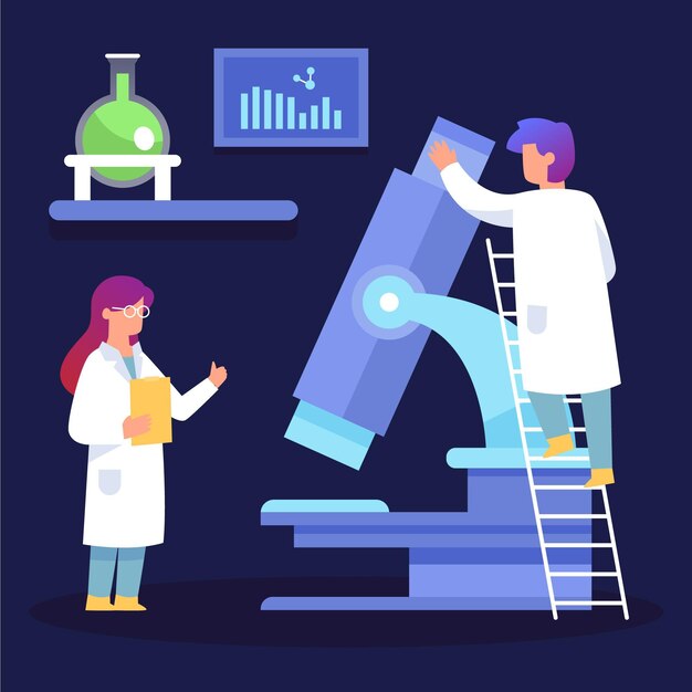Science concept with microscope illustrated