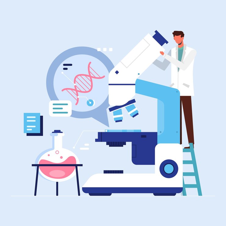 Free Vector science concept with microscope