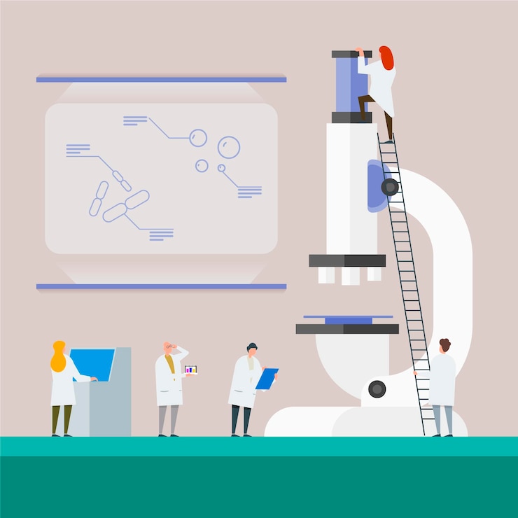 Free Vector science concept with microscope
