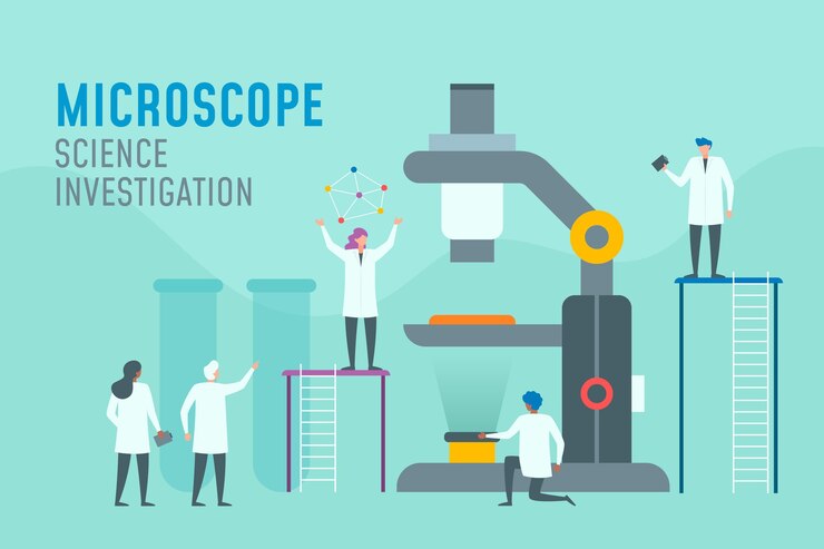 Free Vector science concept with microscope