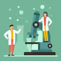 Free vector science concept with microscope