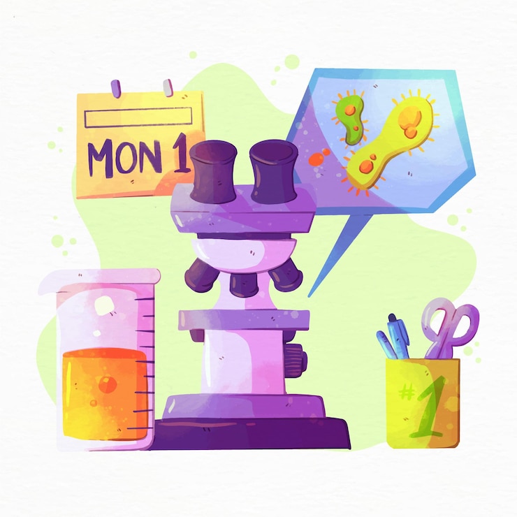 Free Vector science concept with microscope