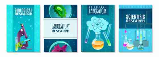 Free vector science cover set