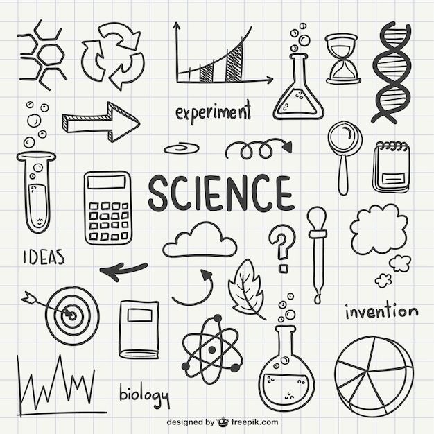 Free vector science drawn icons