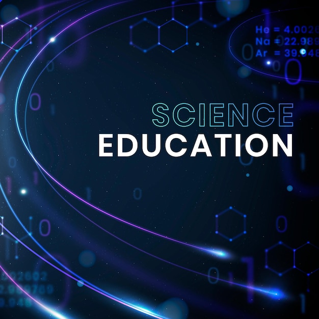 Free vector science education technology template vector social media post