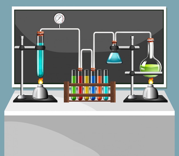 Free vector science equipments in laboratory