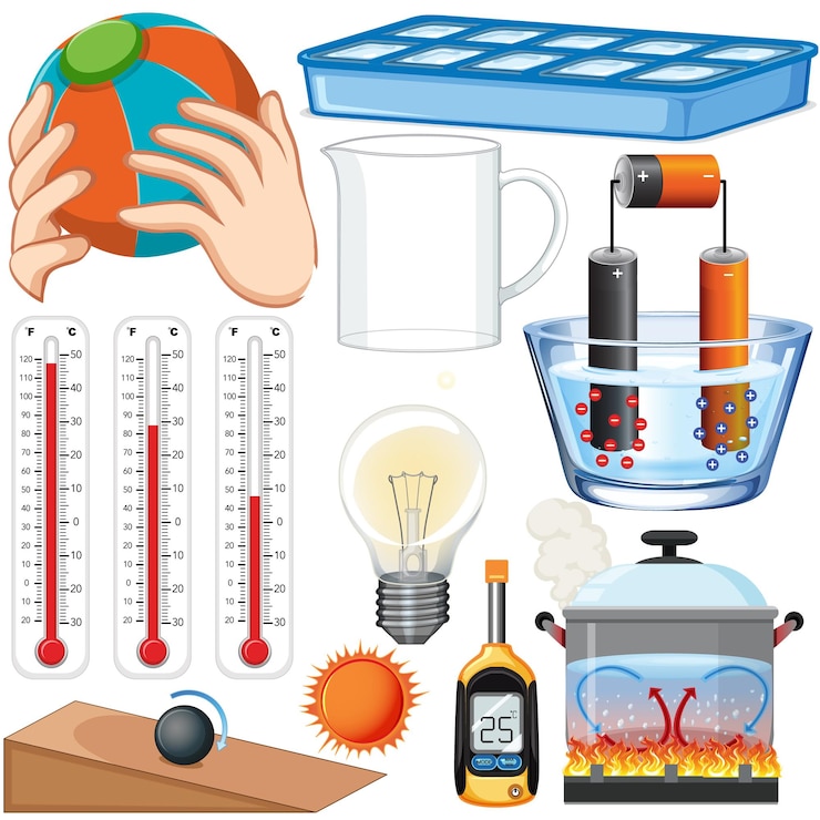 Free Vector science equipments on white background