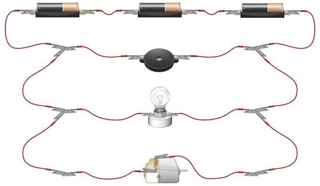 Free vector science experiment of circuits