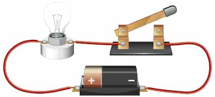 Free vector science experiment of electric circuit