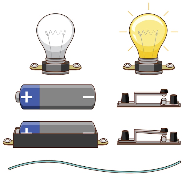 Free vector science experiment of electric circuit