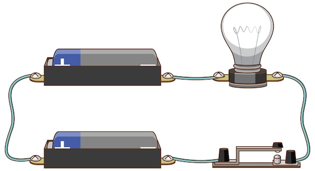 Free vector science experiment of electric circuit