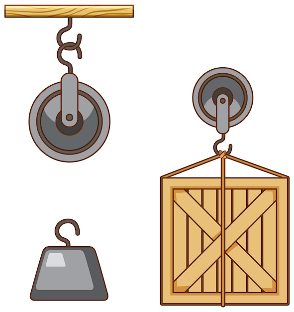 Free vector science experiment on force and motion with pulley