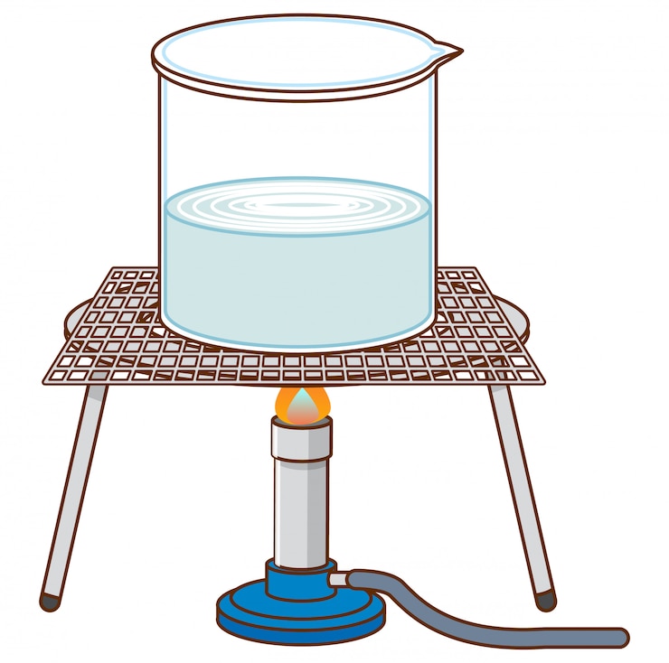 Free Vector science experiment with boiling water on the rack
