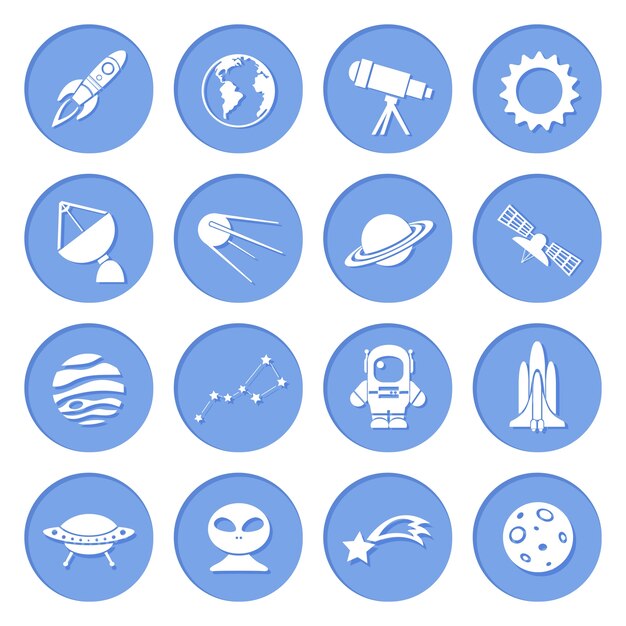 Free Vector science fiction blue icons