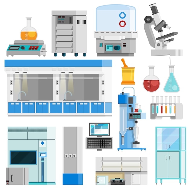 科学フラットカラー分離アイコン