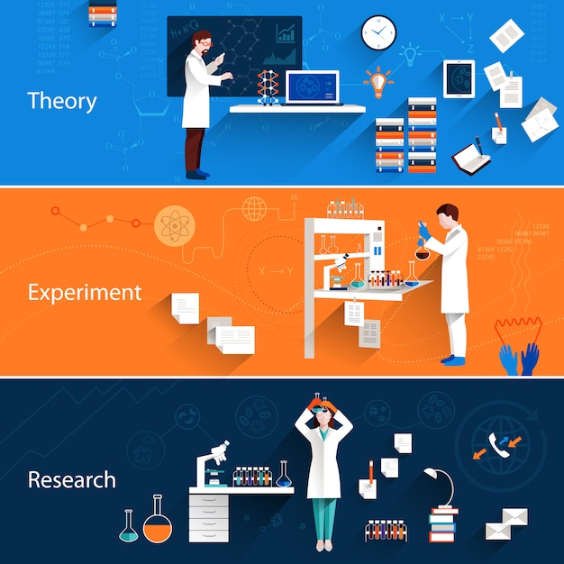 Наука горизонтальные баннеры набор