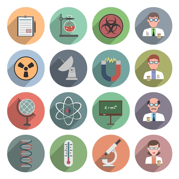 Free vector science icon flat