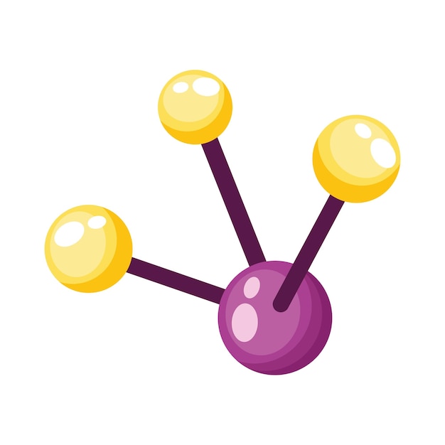 Vettore gratuito chimica della molecola dell'icona scientifica