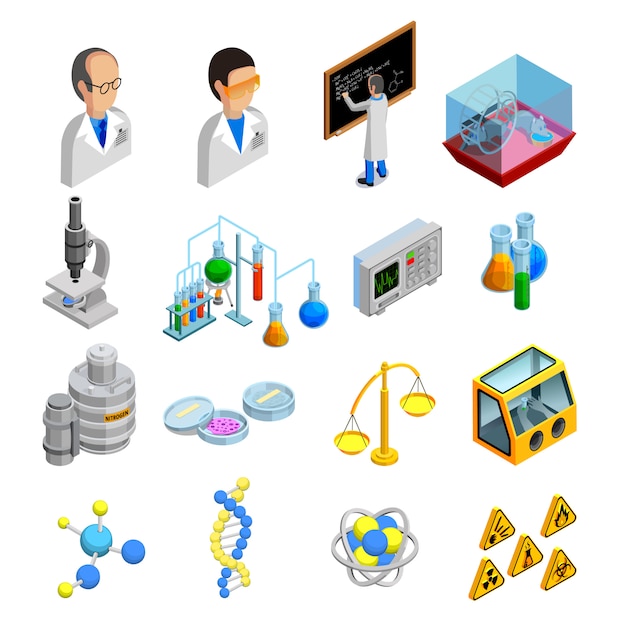 Free vector science icons set