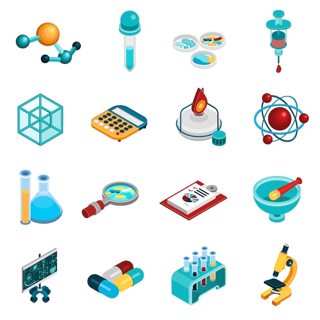 Free vector science icons set