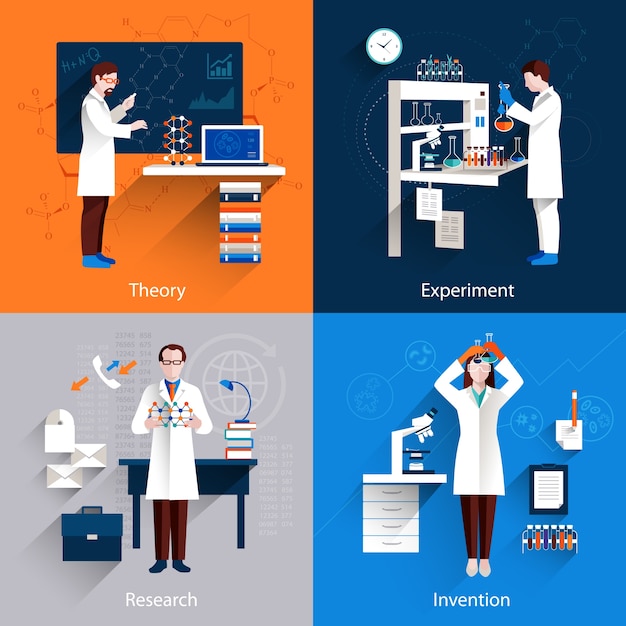 Free vector science icons set