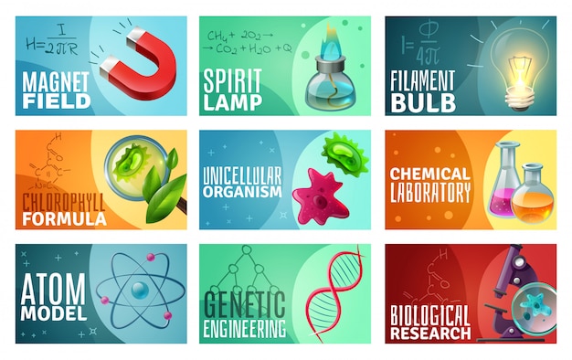 Free vector science illustration set