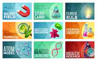 Free vector science illustration set