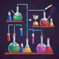 Free vector science lab drawing concept