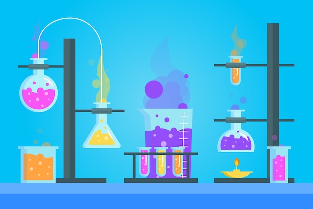 Science lab flat design