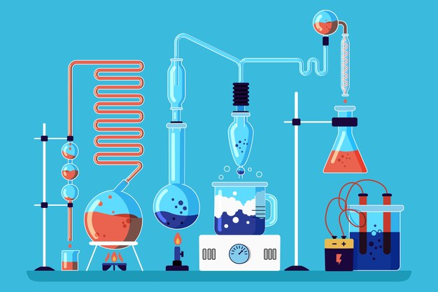 Science lab in hand drawn