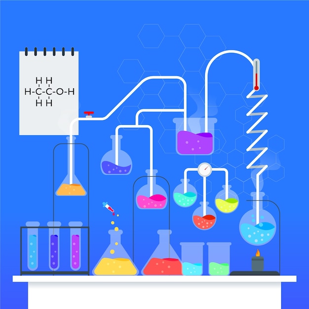 無料ベクター 科学実験室イラスト