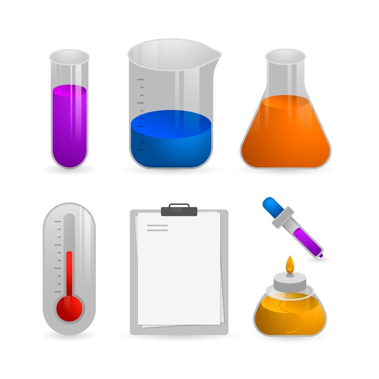 Free Vector science lab isolated objects on white wallpaper