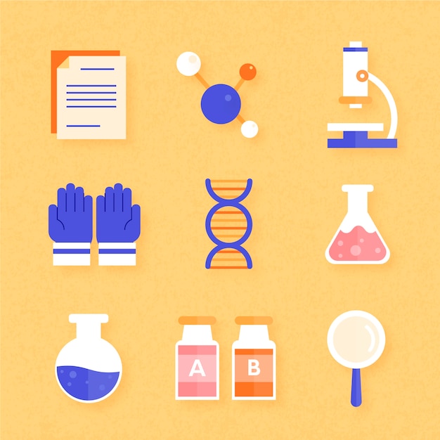 Free vector science lab object collection illustration