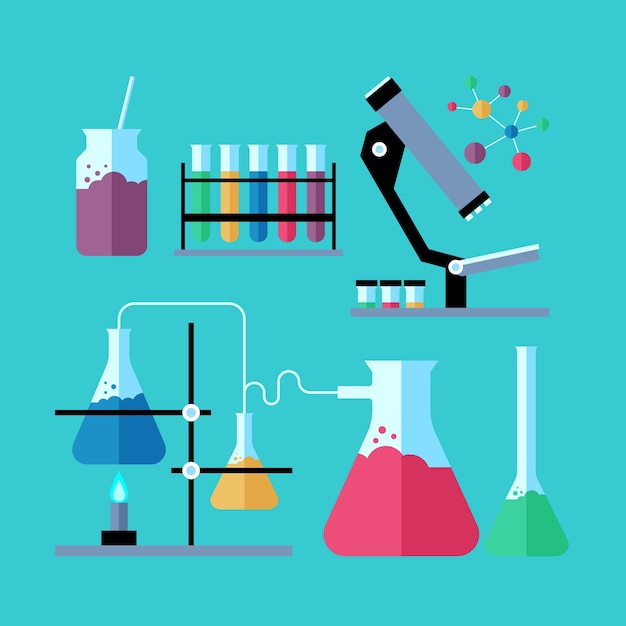 Free vector science lab object pack