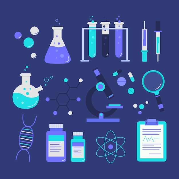 Free vector science lab objects collection