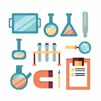 Free vector science lab objects design