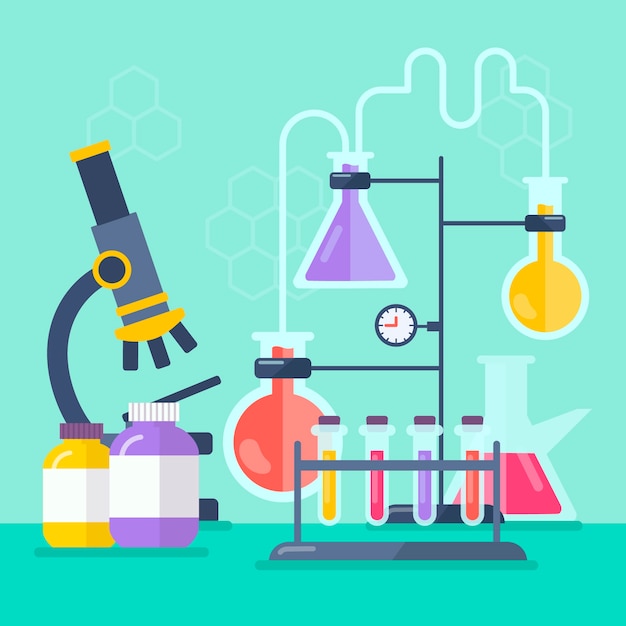 Free vector science lab objects illustration