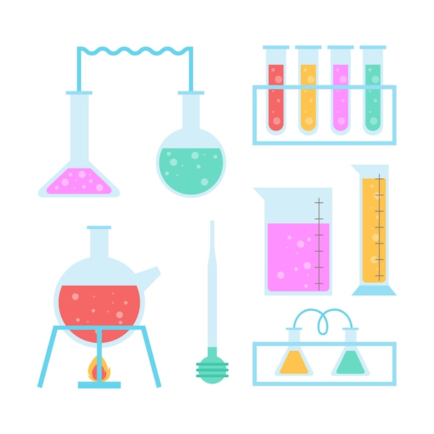 Free vector science lab objects set