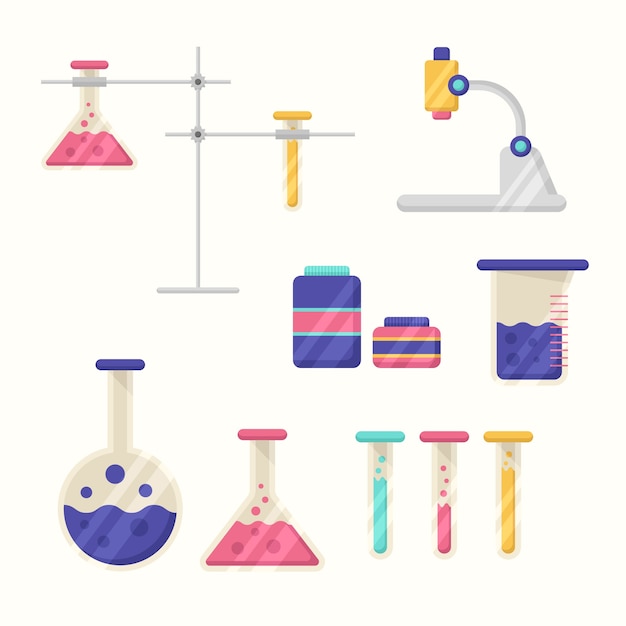 Oggetti di laboratorio di scienza